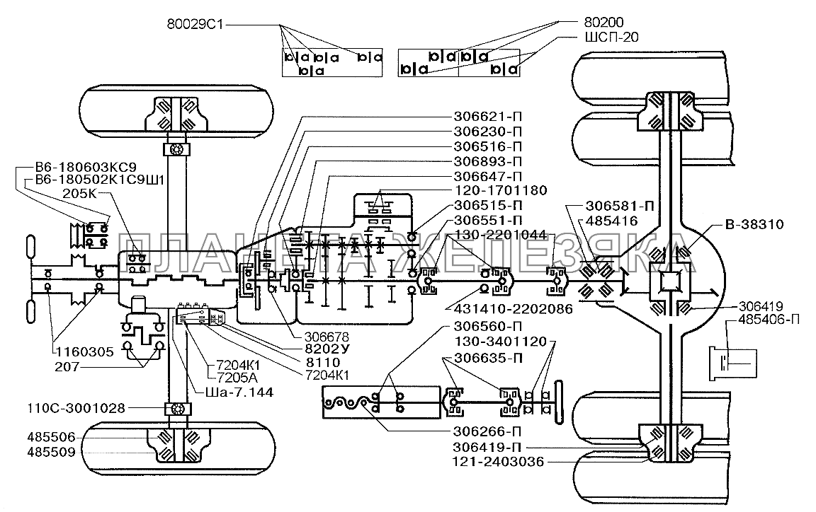 Схема установки подшипников ЗИЛ-5301 (2006)